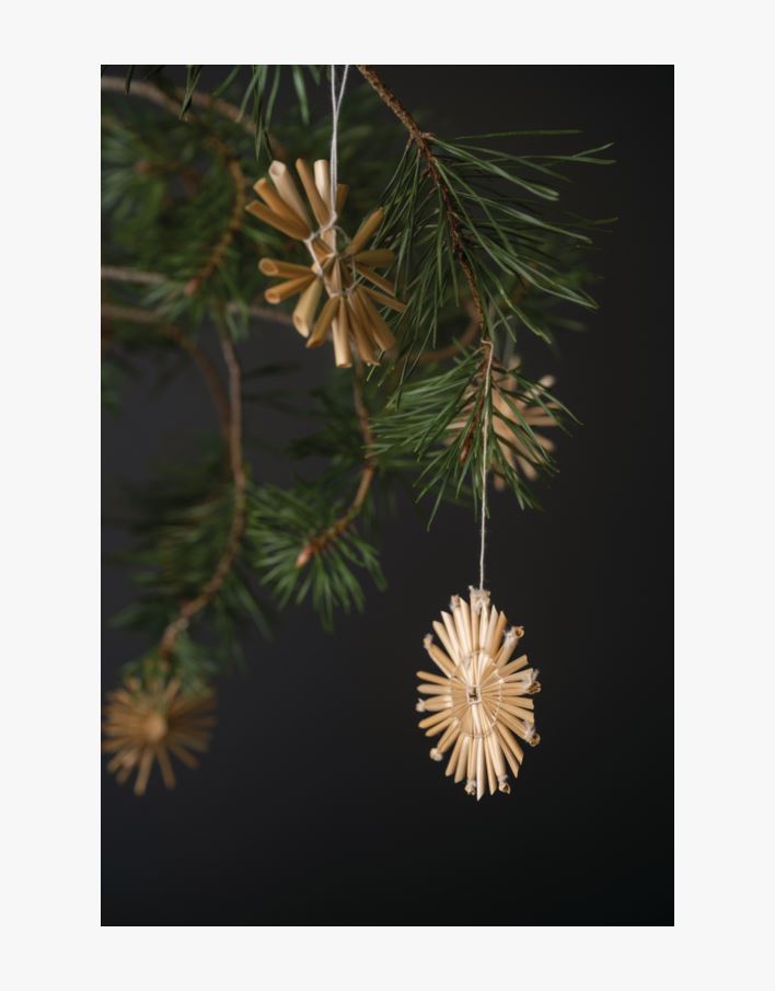 Starry straw julgransdekoration natur - 20x20x2,5 cm natur - 1