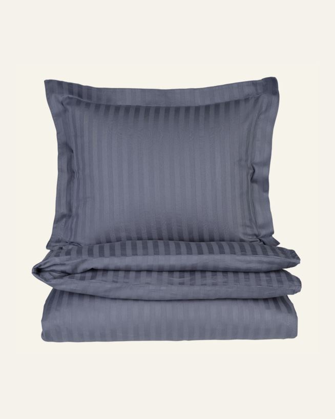 Påslakanset i satin denimblå - 150x210 cm denimblå - 1