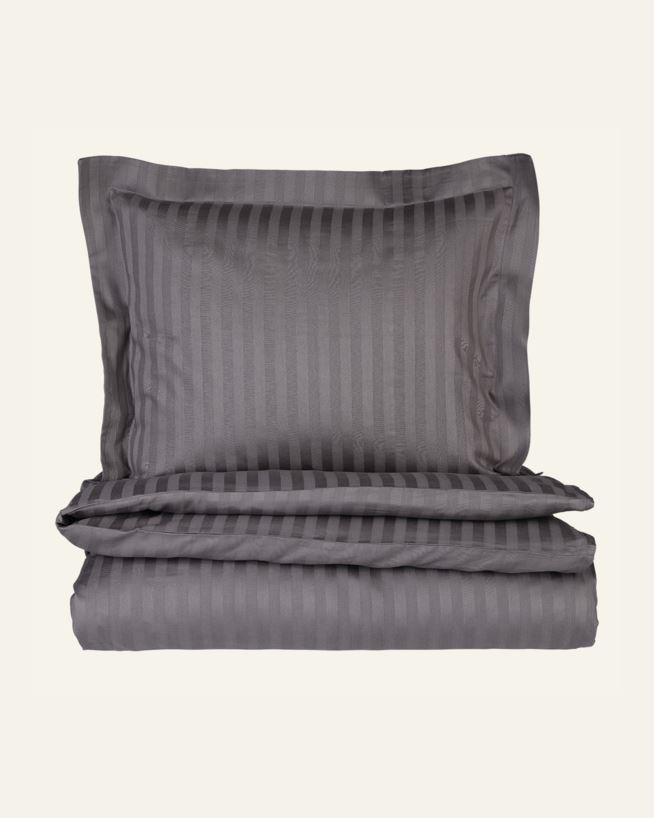 Påslakanset i satin grå - 150x210 cm grå - 1