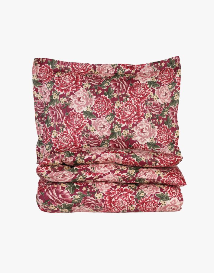 Hollend satin påslakanset i satin mörkröd - 150x210 cm mörkröd - 1