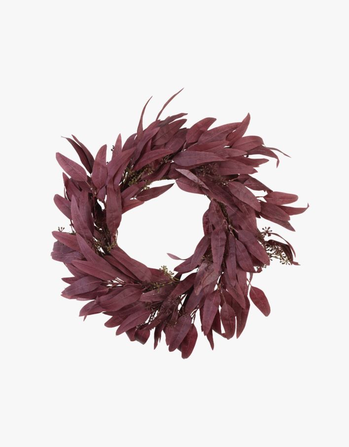 Long leaf krans burgundy - ø 65 burgundy - 1