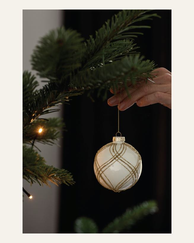 Julgranskula vit - ø8 cm vit - 1