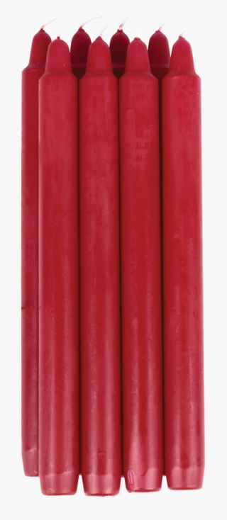 Stakelys ASP stearin 20cm 8 stk kronljus röd