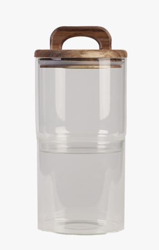 Hemtex | Louise Double Förvaringsburk Transparent - Ø10 x H22cm