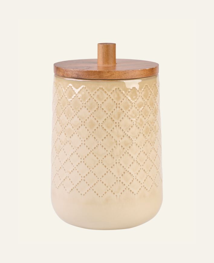 Förvaringsburk beige - 14x14x20,5 cm beige - 1