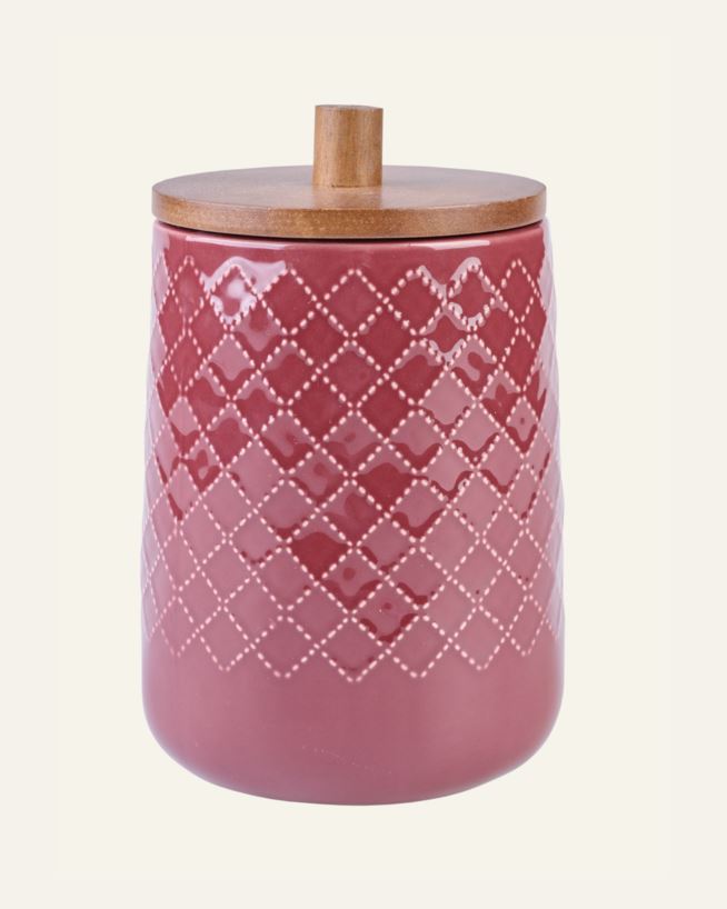 Förvaringsburk mörkröd - 14x14x20,5 cm mörkröd - 1