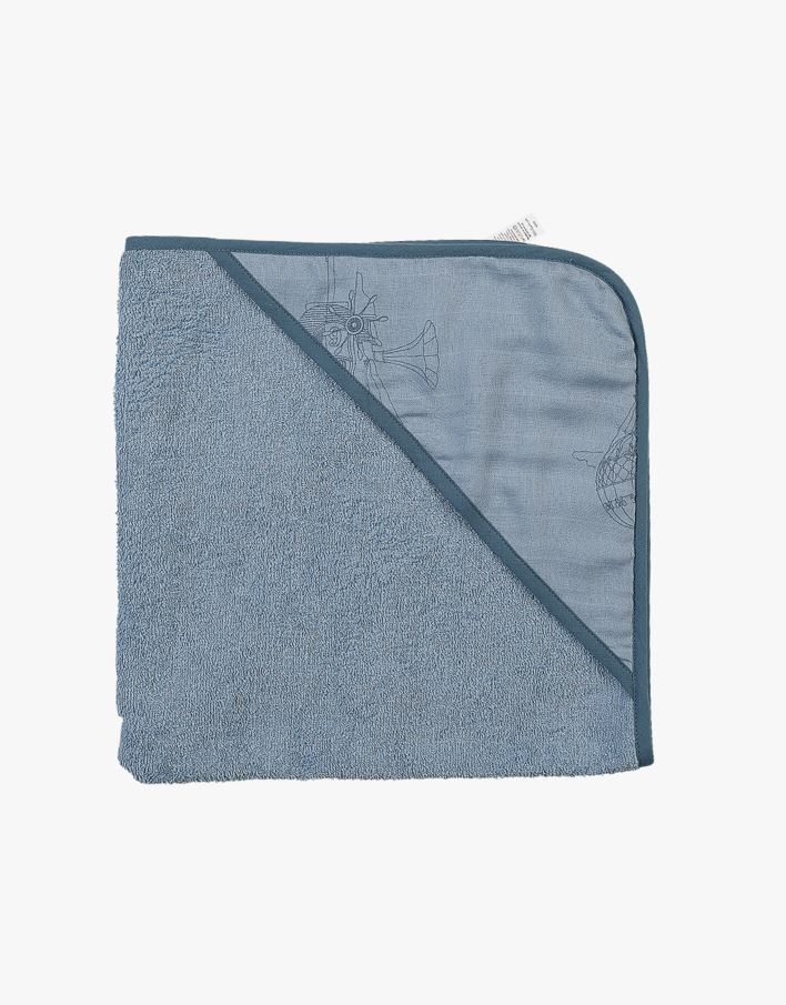 Badhandduk med huva ljusblå - 75x75 cm ljusblå - 1