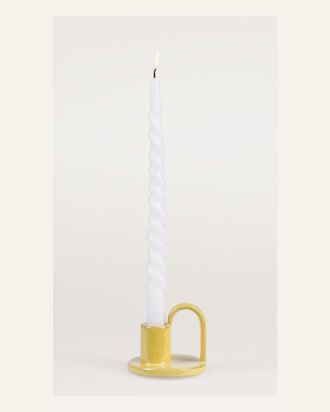 Ljusstake gul - 9x9x7,5 cm gul - 1