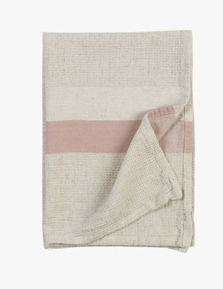 hemtex Small Waffel stripe handduk  multi/rosa