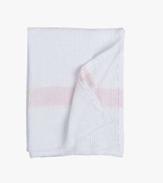 hemtex Small Waffel stripe handduk  ljusrosa