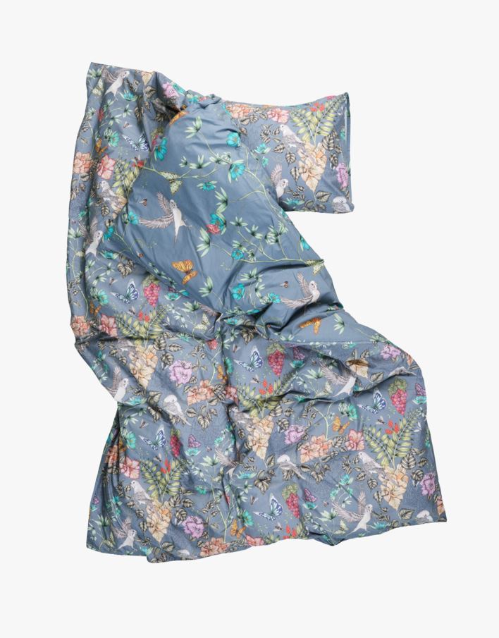 Påslakanset i percale dimblå - 150x210 cm dimblå - 1