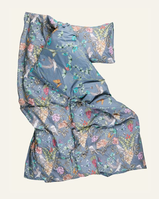 Påslakanset i percale dimblå - 150x210 cm dimblå - 1