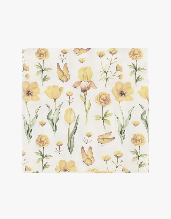 Pappersservetter gul - 33x33 cm gul - 1