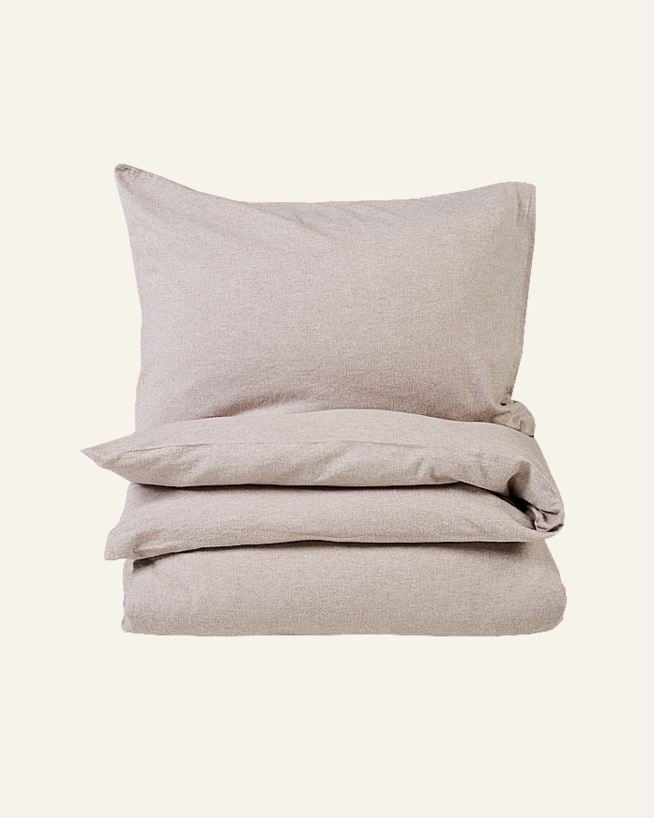 Påslakanset i garnfärgad flanell sand - 150x210 cm sand - 1