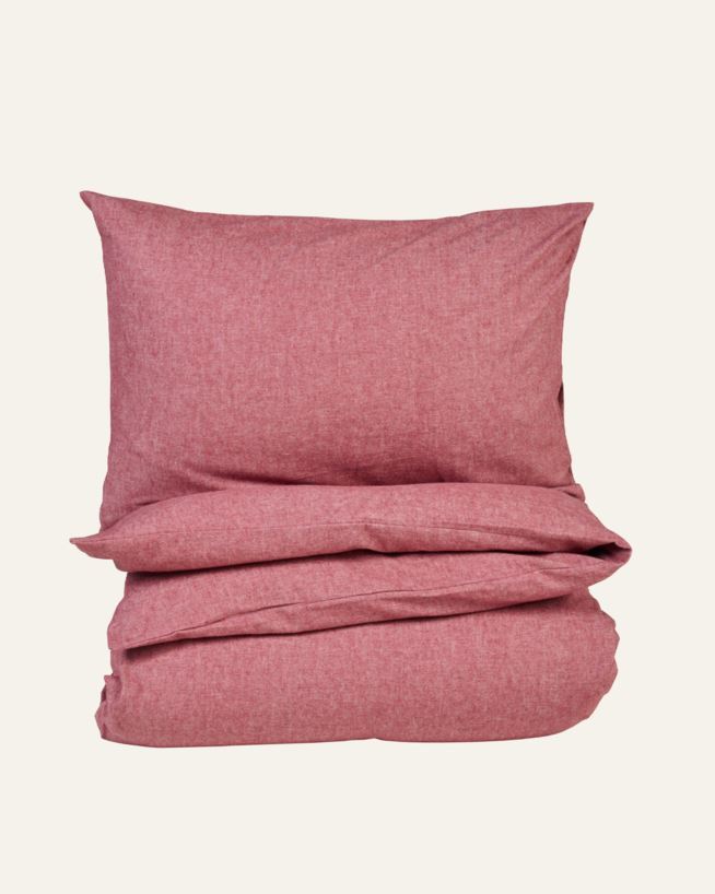 Påslakanset i garnfärgad flanell röd - 150x210 cm röd - 1