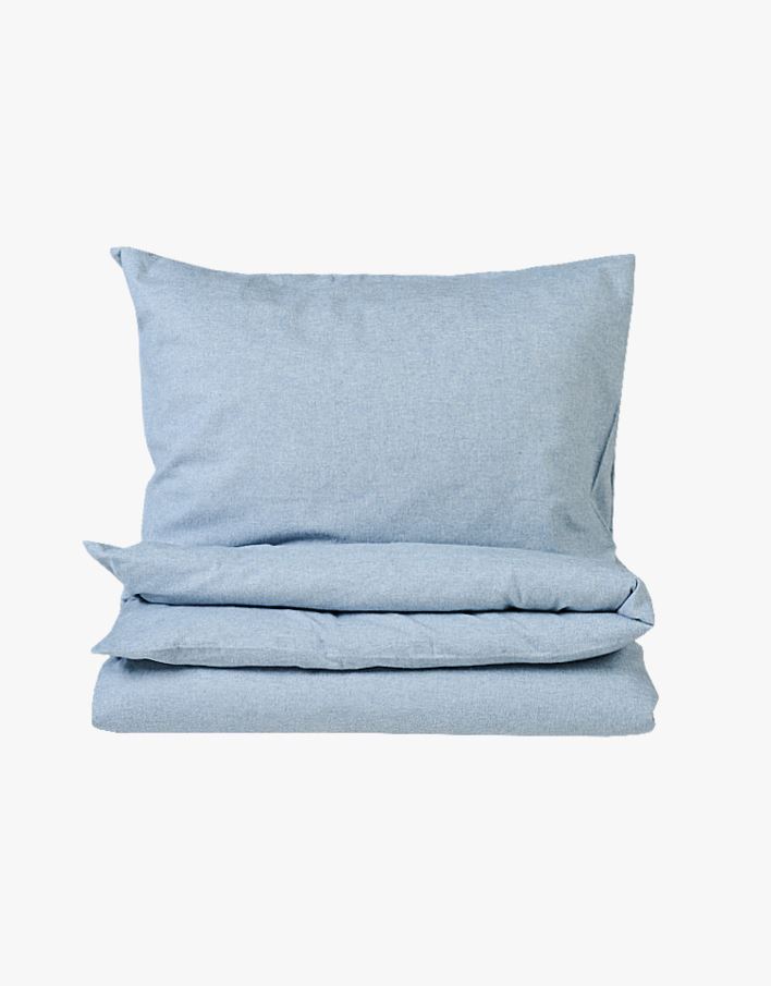 Påslakanset i garnfärgad flanell ljusblå - 150x210 cm ljusblå - 1