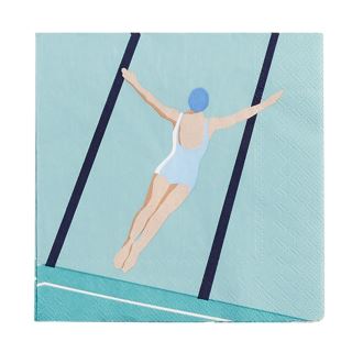 Diver pappersservetter blå
