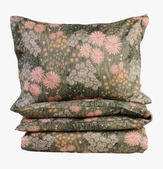 Monet Flower påslakanset i satin multi