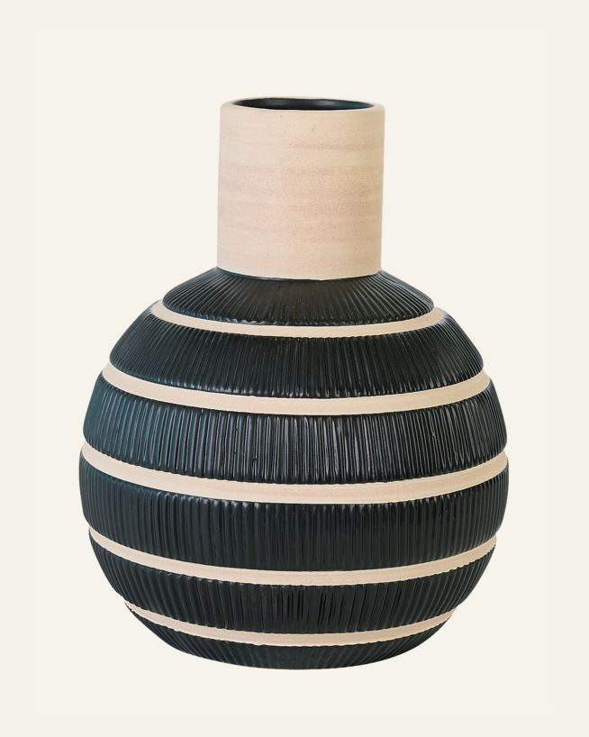 Vas svart/vit - 20,2x20,2x25,5 cm svart/vit - 1