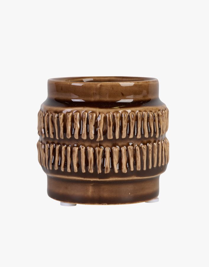 Värmeljushållare mörkbrun - 8x8x7,5 cm mörkbrun - 1