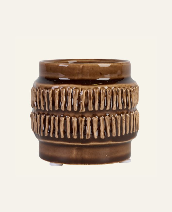 Värmeljushållare mörkbrun - 8x8x7,5 cm mörkbrun - 1