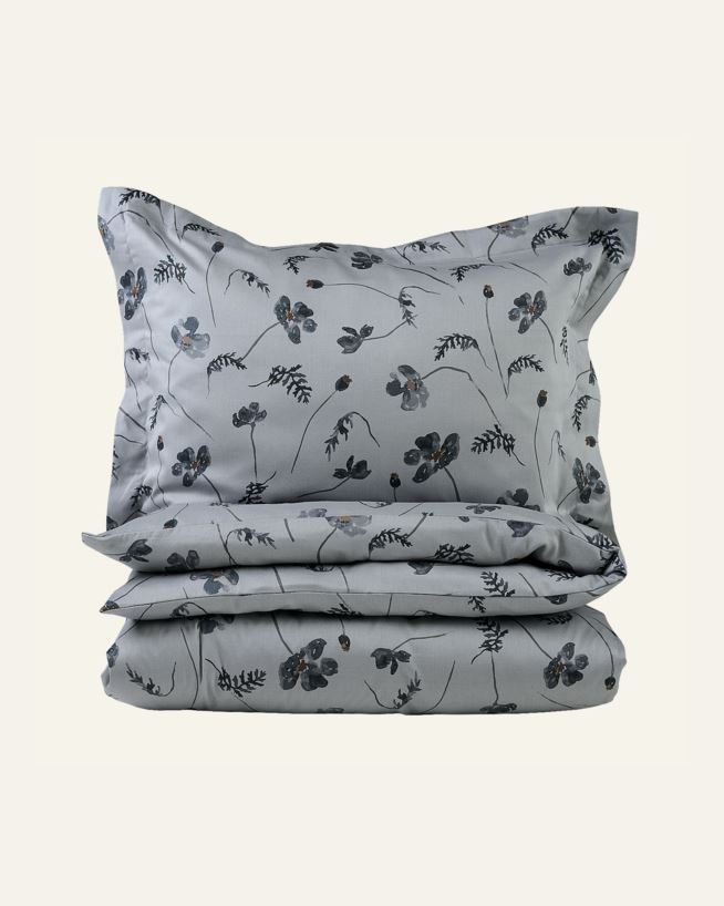 Påslakanset i satin multi/blå - 150x210 cm multi/blå - 1