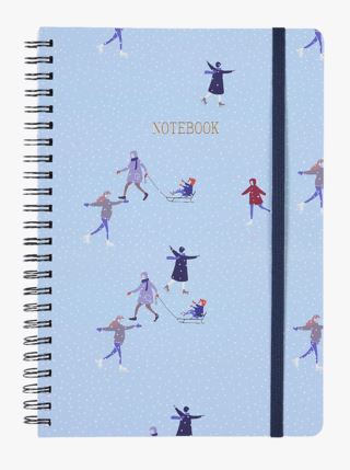 hemtex Ice skating anteckningsbok blå
