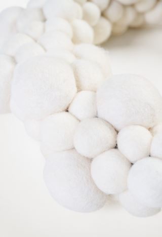 Wool krans offwhite
