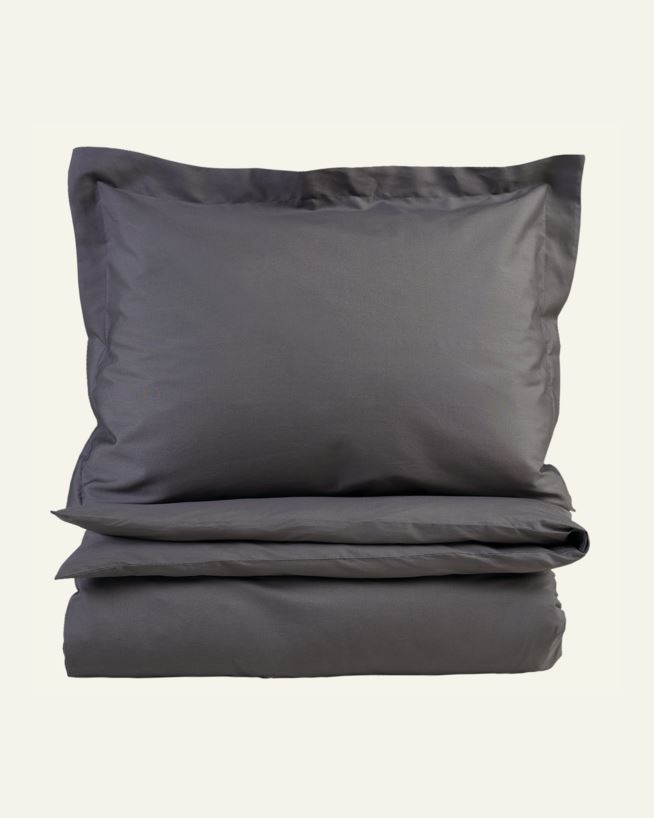 Påslakanset i percale mörkgrå - 150x210 cm mörkgrå - 1
