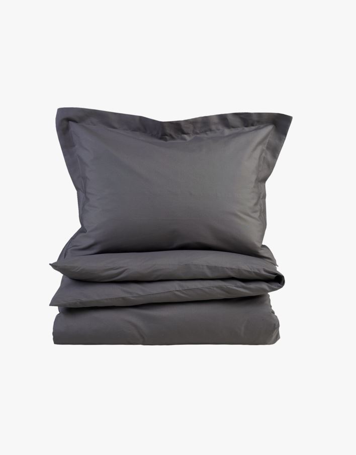 Påslakanset i percale mörkgrå - 150x210 cm mörkgrå - 1