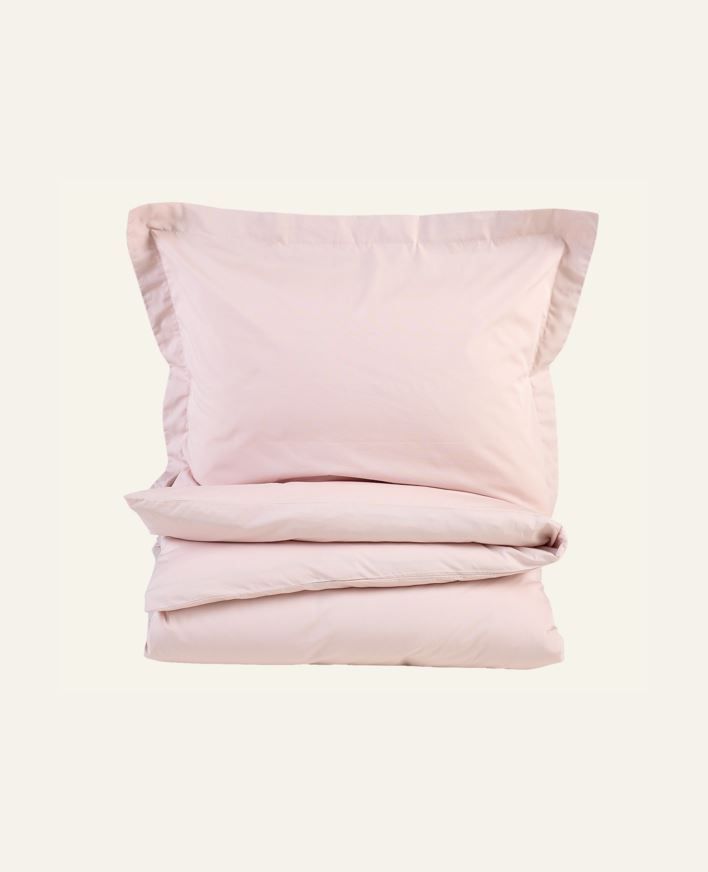 Påslakanset i percale puderrosa - 150x210 cm puderrosa - 1