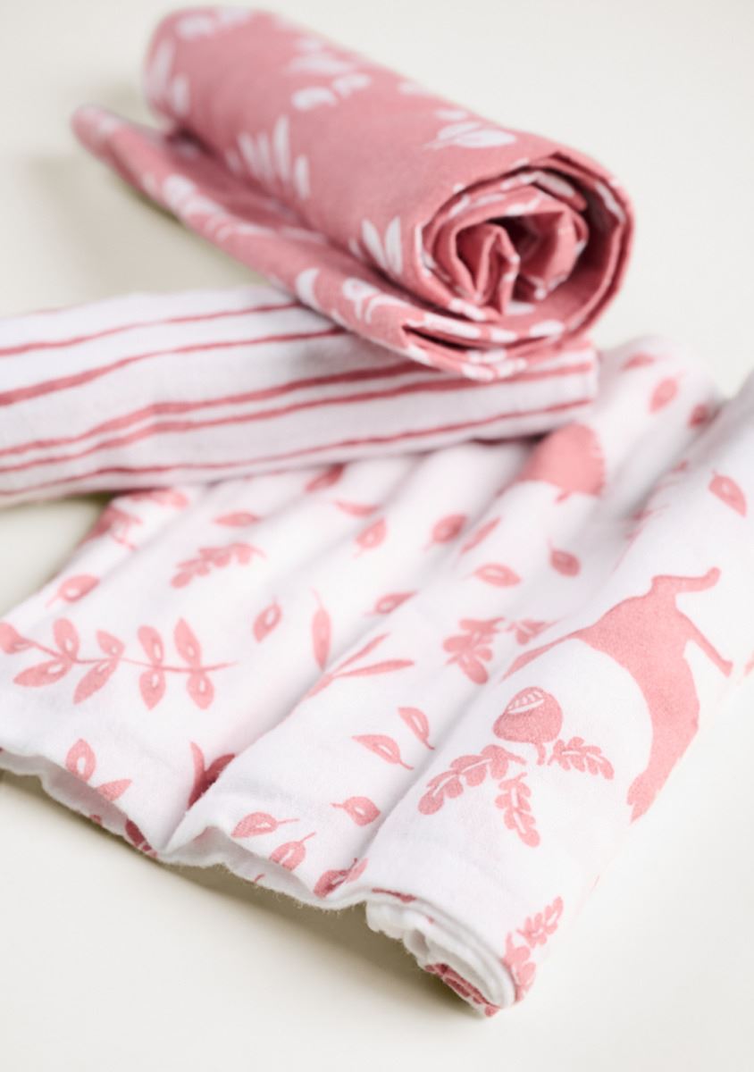 Flanellhanddukar rosa - 50x50 cm rosa - 1