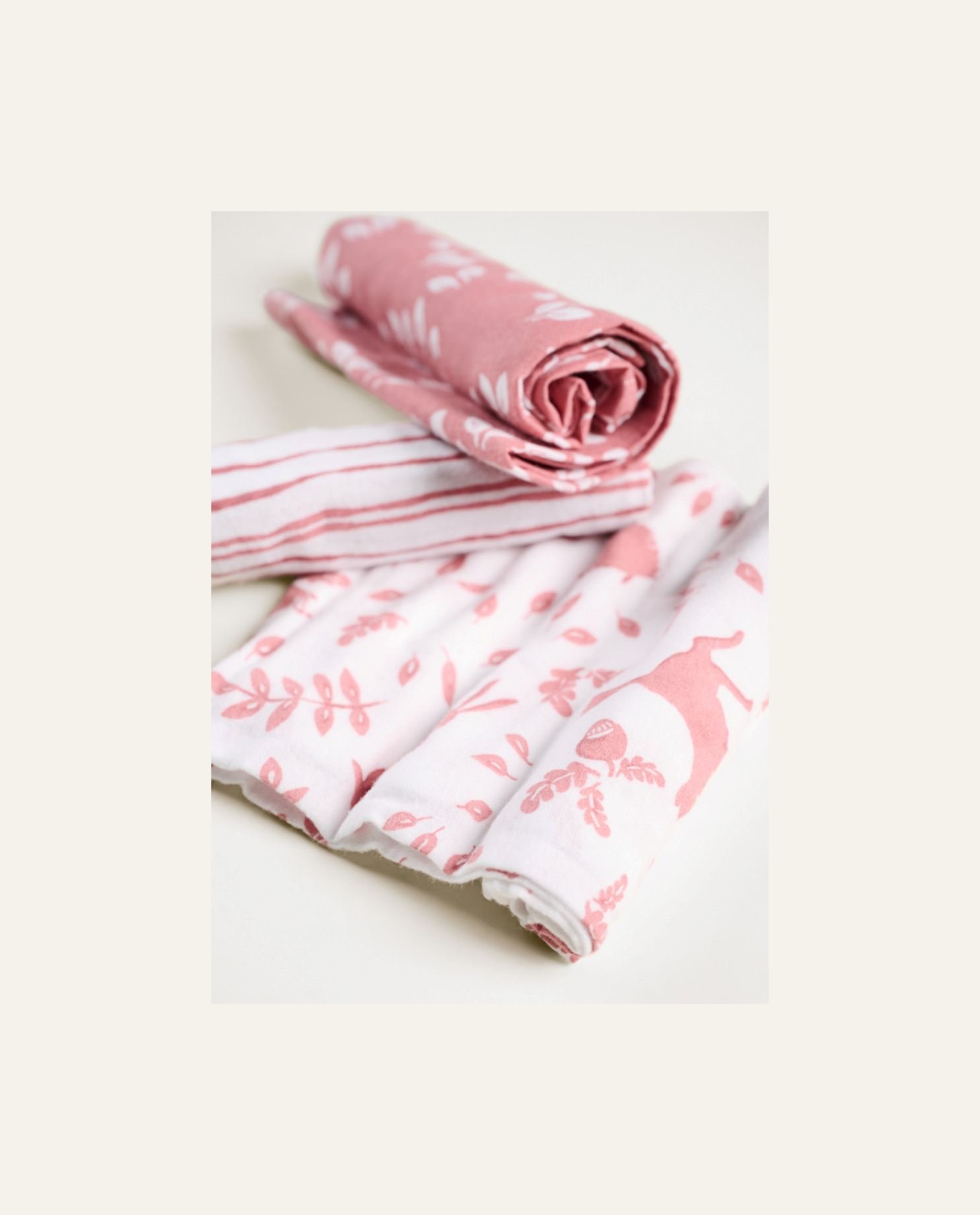 Flanellhanddukar rosa - 2