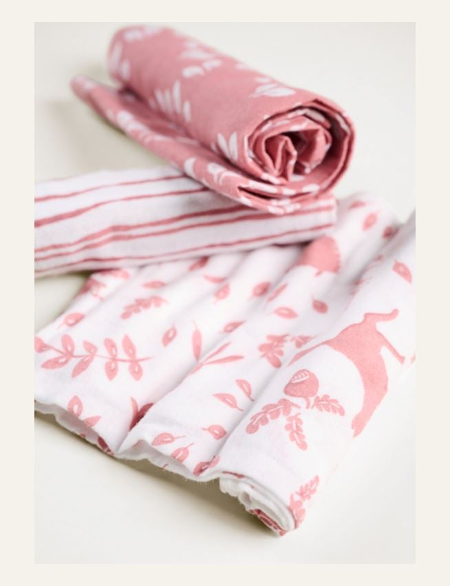 Flanellhanddukar rosa - 2