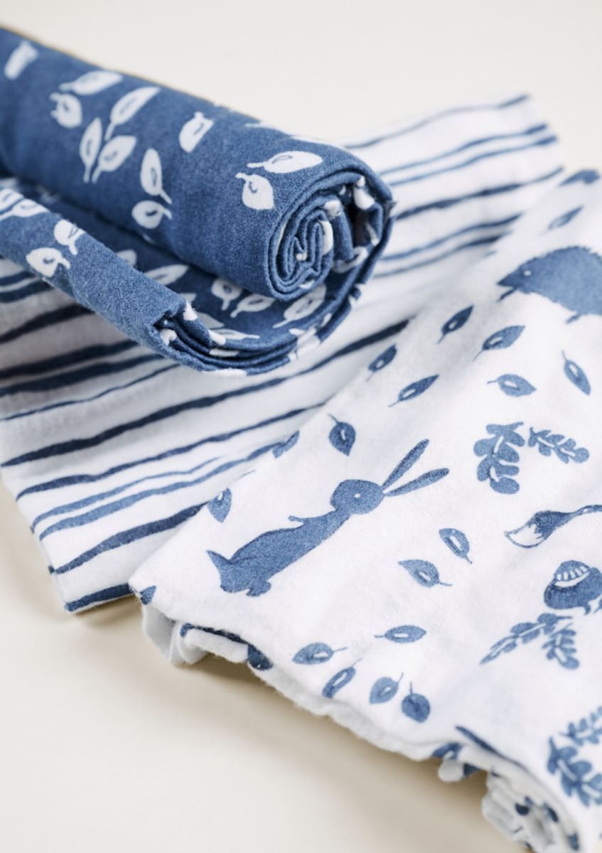 Flanellhanddukar blå - 50x50 cm blå - 1