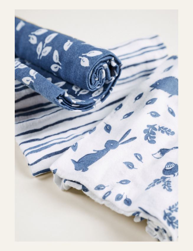 Flanellhanddukar blå - 2