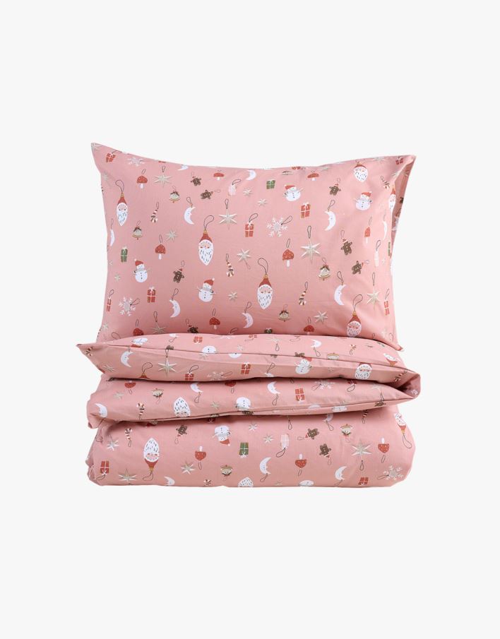 Påslakanset i bomull rosa - 150x210+50x60 cm rosa - 1