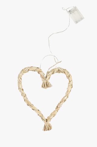 hemtex Straw heart led-dekorationer natur