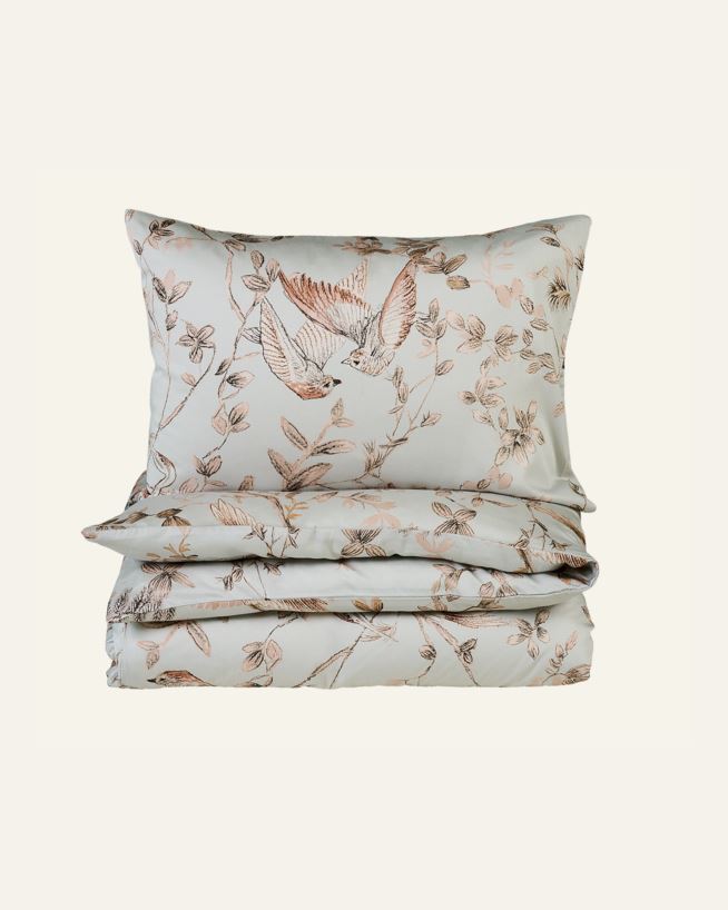Påslakanset i satin ljusrosa - 150x210 cm ljusrosa - 1