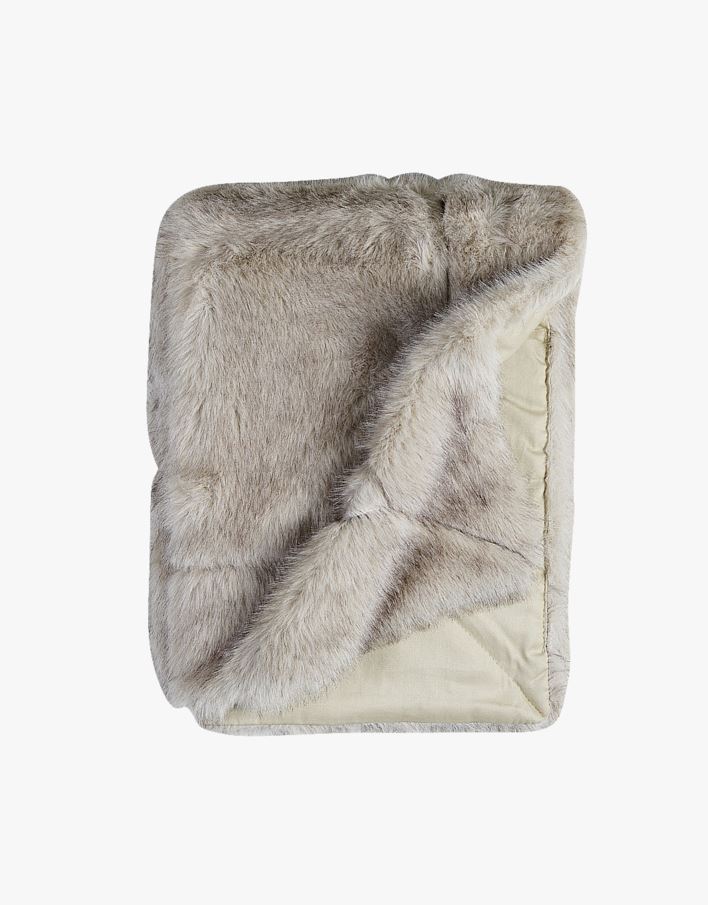Pläd i pälsimitation natur - 130x170 cm natur - 1
