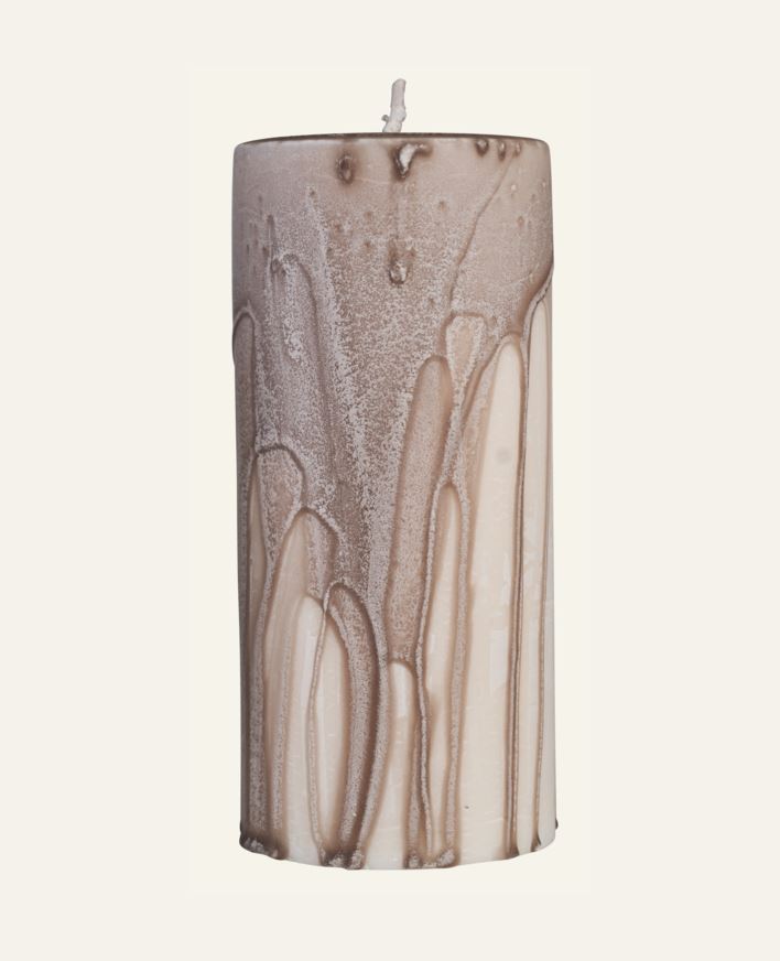 Blockljus beige - 6,8x15 cm beige - 1