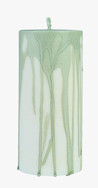 Moments | Overdripped Blockljus Grön 6,8x15 Cm
