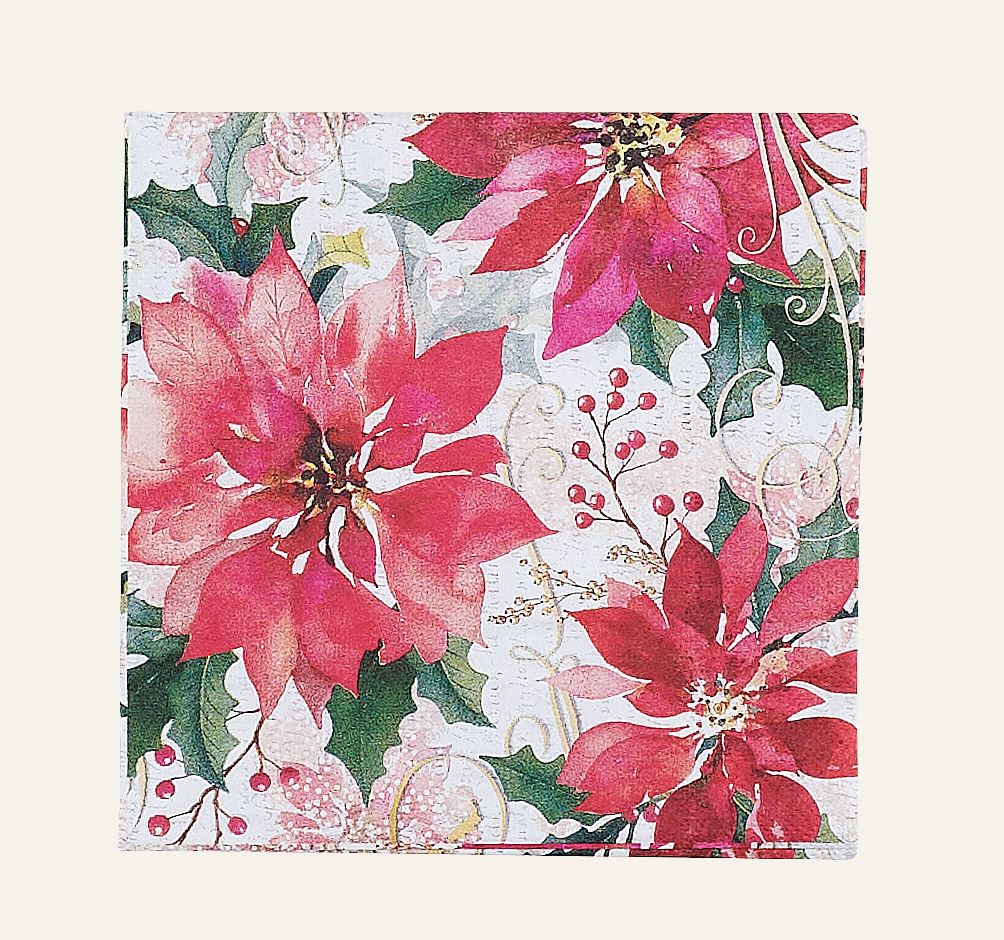 Festive flora pappersservetter multi/röd - Hemtex