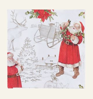 Welcome santa cocktailservett multi/röd