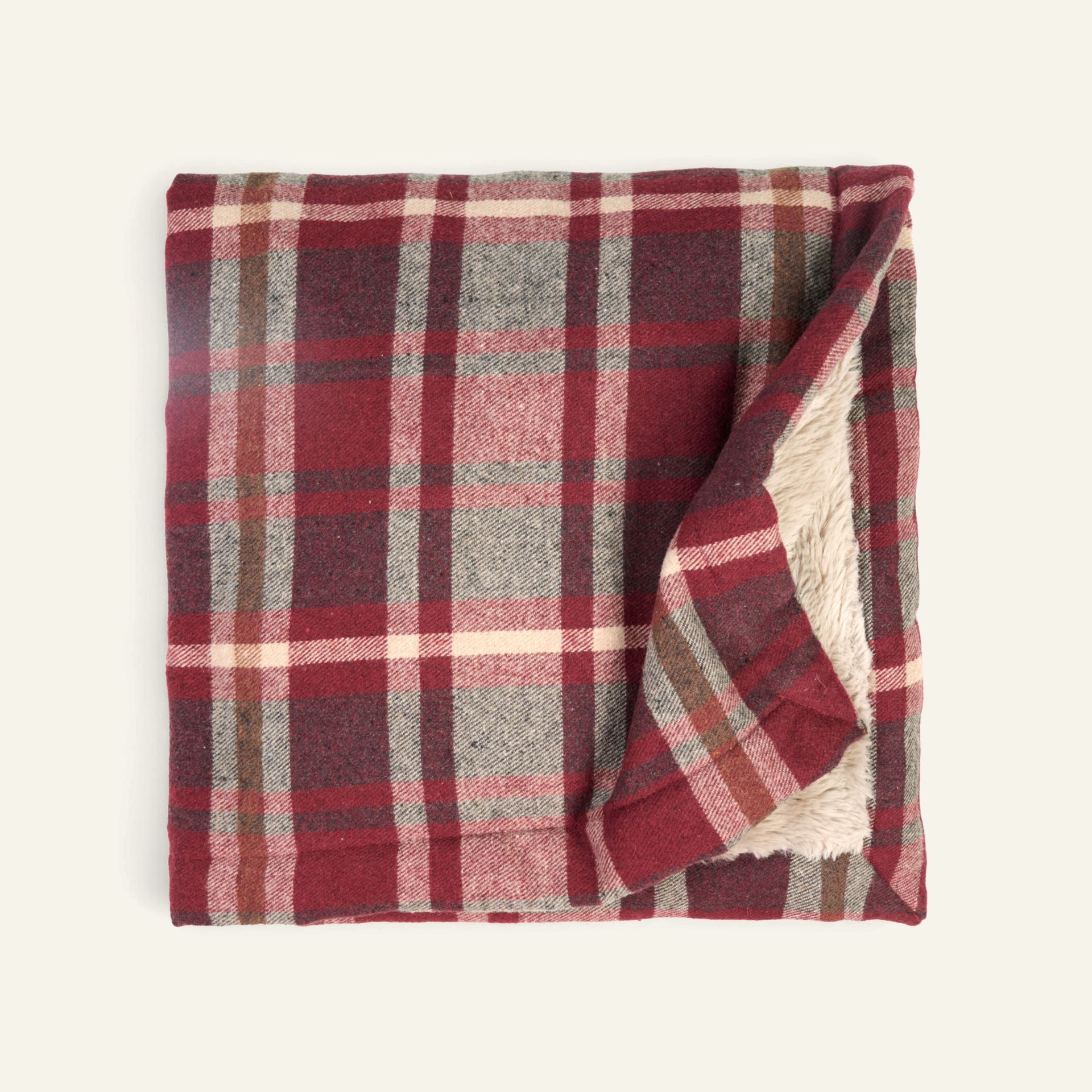 Pläd i pälsimitation multi/röd - 130x170 cm multi/röd - 1