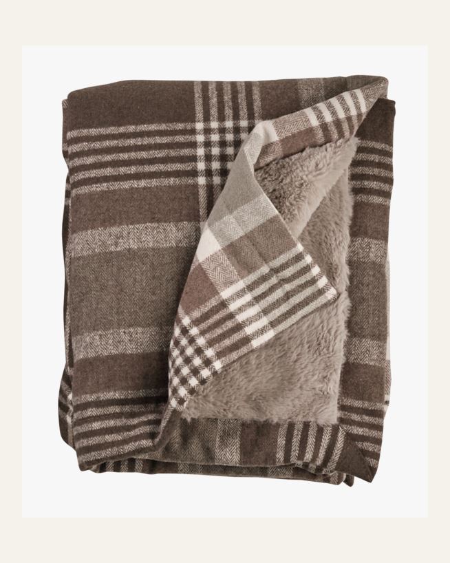 Pläd i pälsimitation multi/brun - 130x170 cm multi/brun - 1