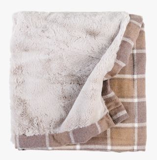 Milde check pläd i pälsimitation