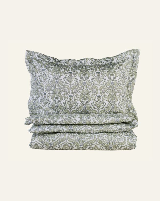 Påslakanset i satin multi/grön - 150x210 cm multi/grön - 1