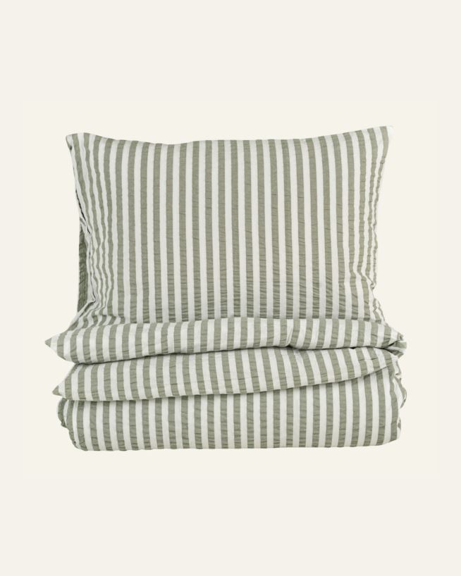 Påslakanset i bäckebölja olivgrön - 150x210 cm olivgrön - 1
