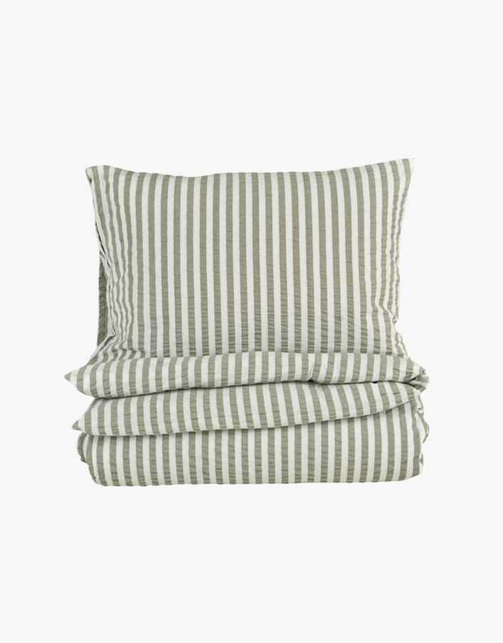 Påslakanset i bäckebölja olivgrön - 150x210 cm olivgrön - 1